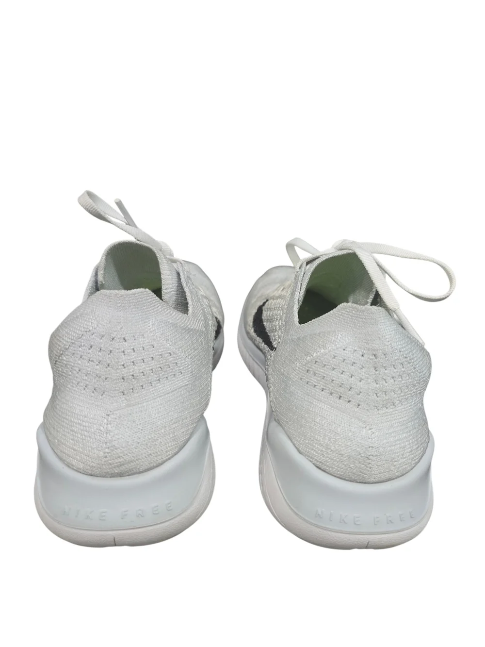 Nike Free RN Flyknit 2022 Women's White Platinum Running Shoes Size 8.5